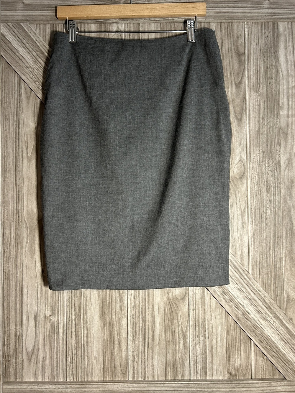 BOSS Hugo Boss Vilina1 Grey Stretch Wool Pencil Skirt Sz 8 / UK 12